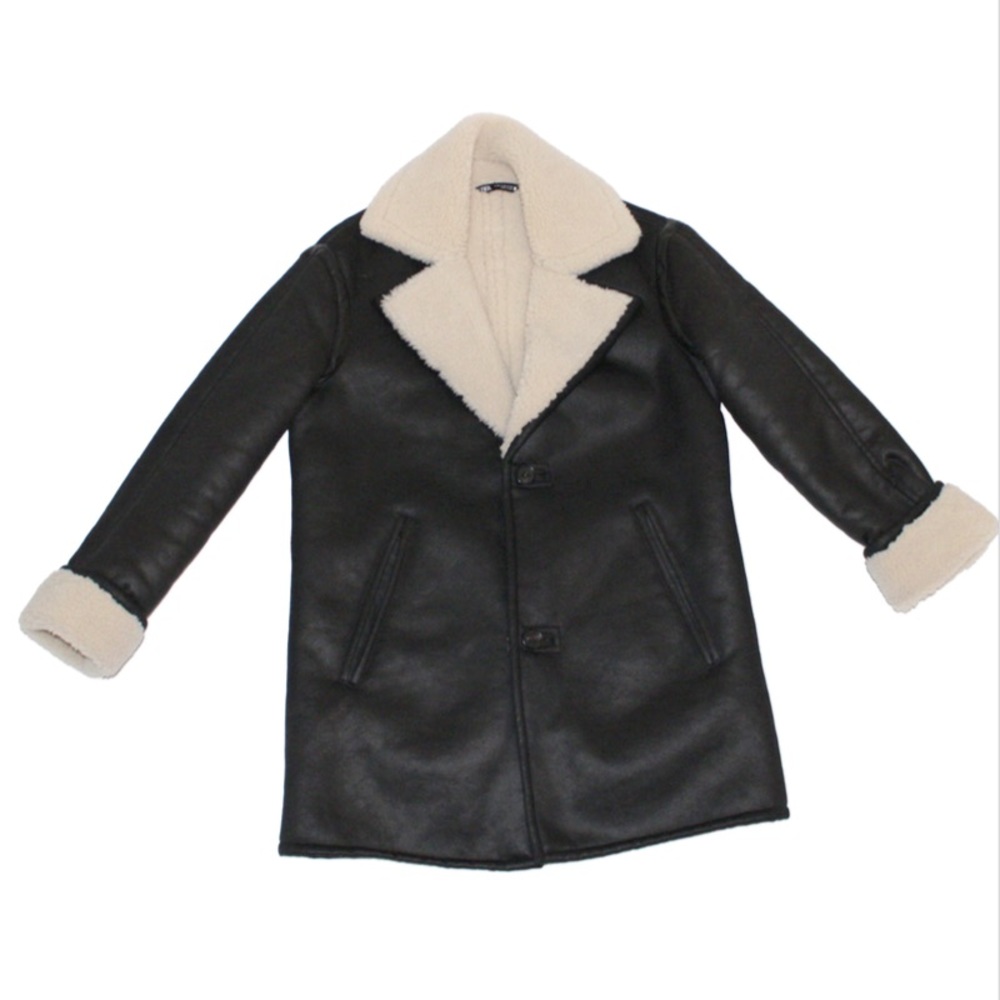 ZARA FAUX LEATHER JACKET WITH FUR